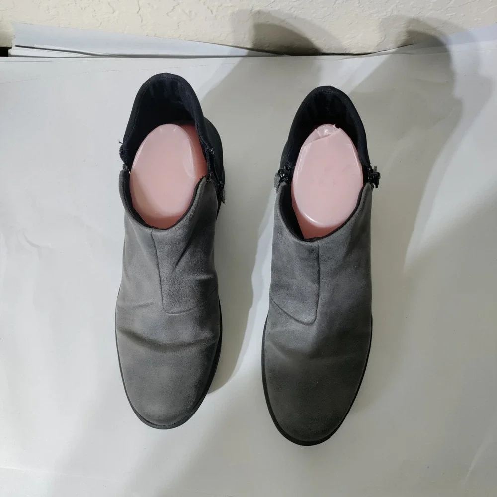 Clarks Cloudsteppers Step Rose Up Ankle Boots Womens 9 Gray Wedge Comfort